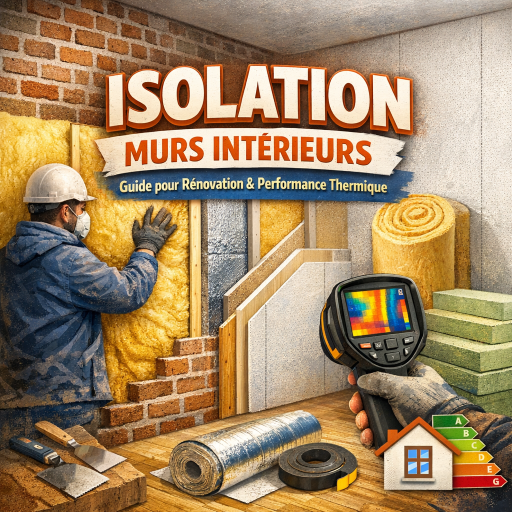 Illustration of interior wall insulation layers with thermal performance details for home renovation.