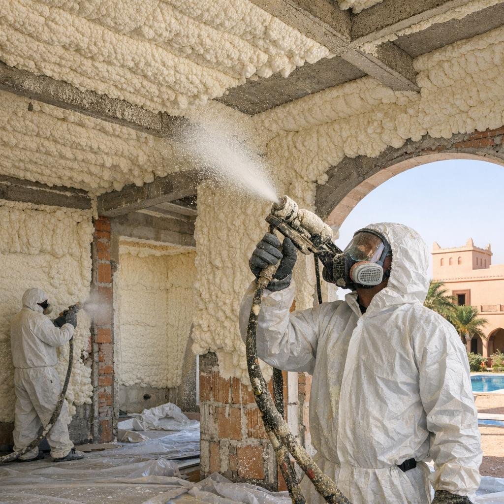 isolation villa mousse polyuréthane projetée Maroc
